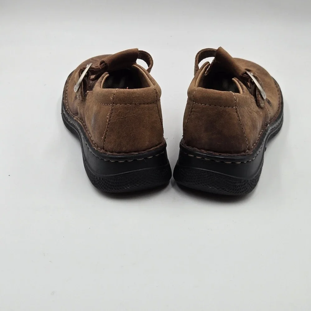 Born Mary Jane Shoes Girls Size 13 Brown Leather Floral Cutout Flats BC14256 F6